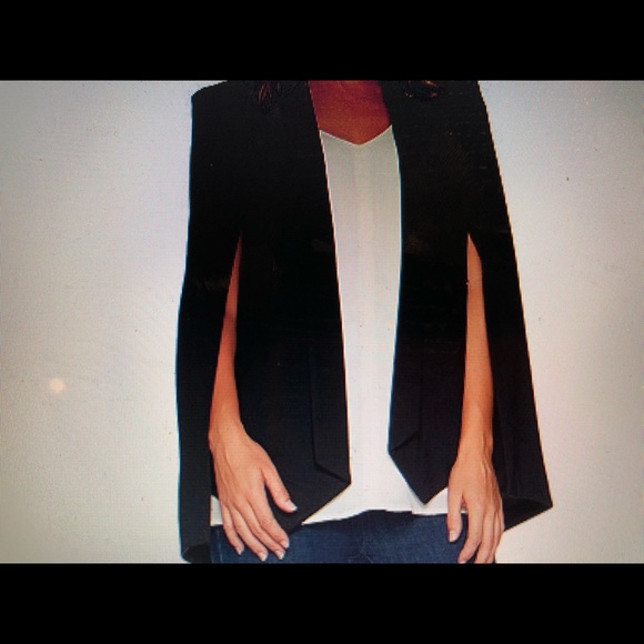 G.I.L.I Milano cape blazer in blk with open front - Picture 1 of 7
